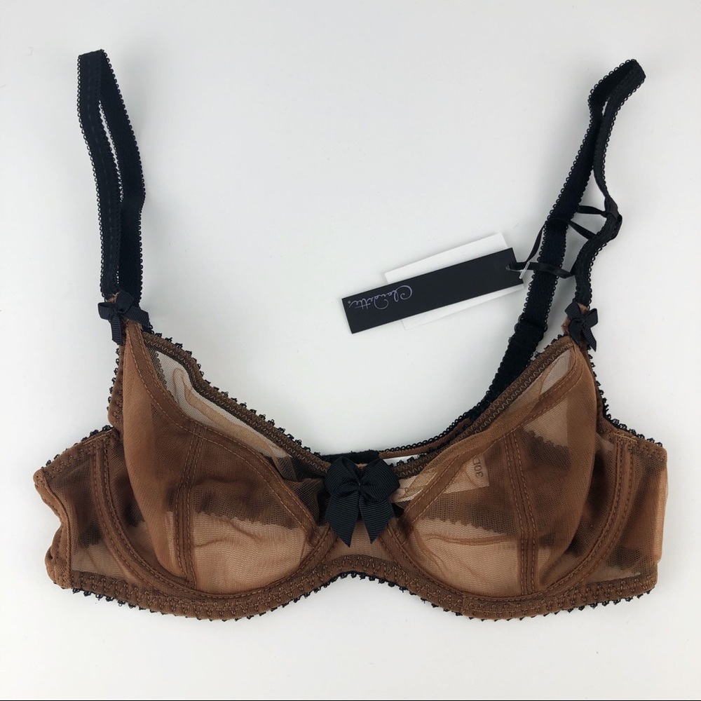 CLAUDETTE | Dessous Mesh Bra Brown 30D NWT